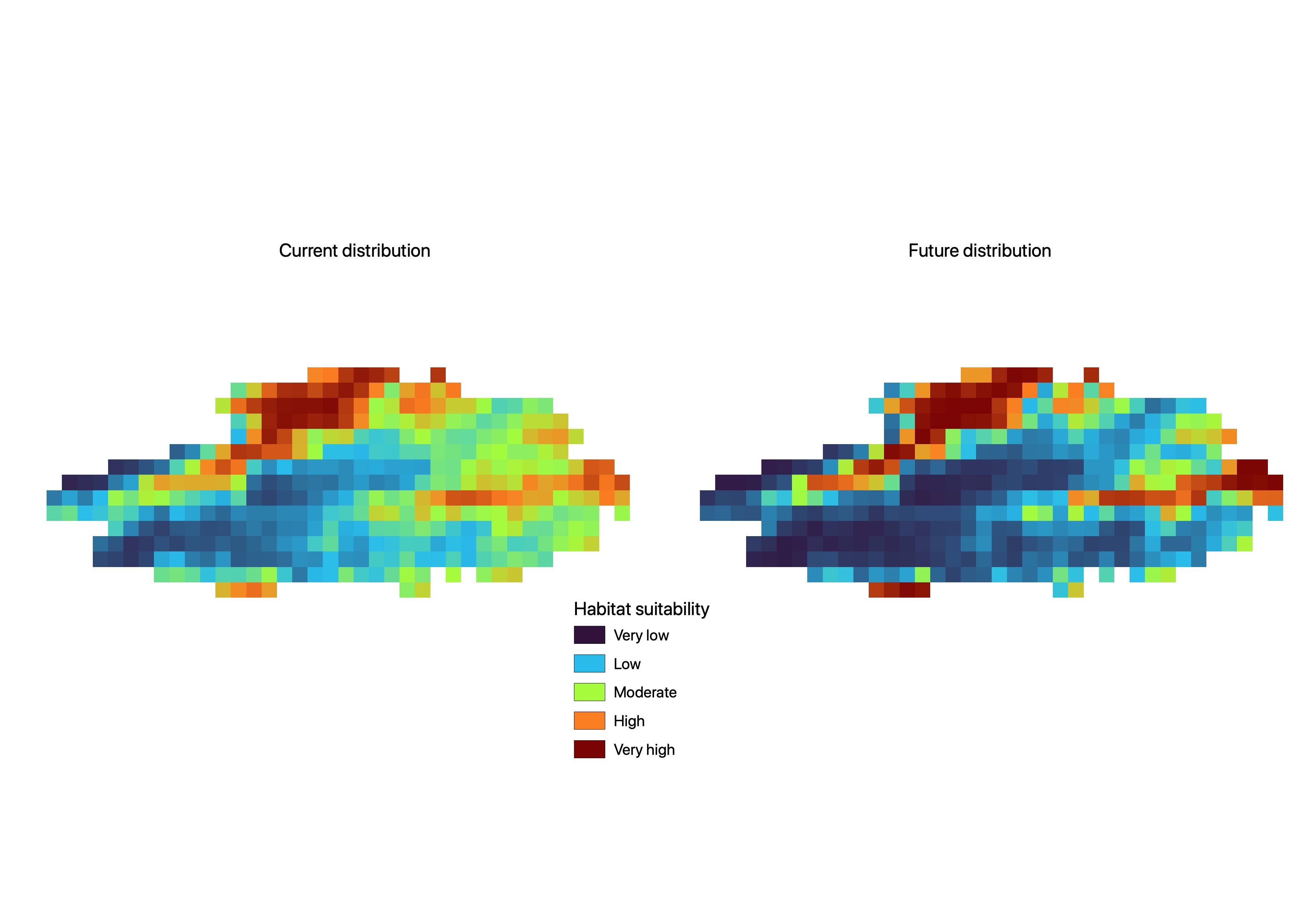 Combined predicted distribution for a high emissions scenario, 2041-2060