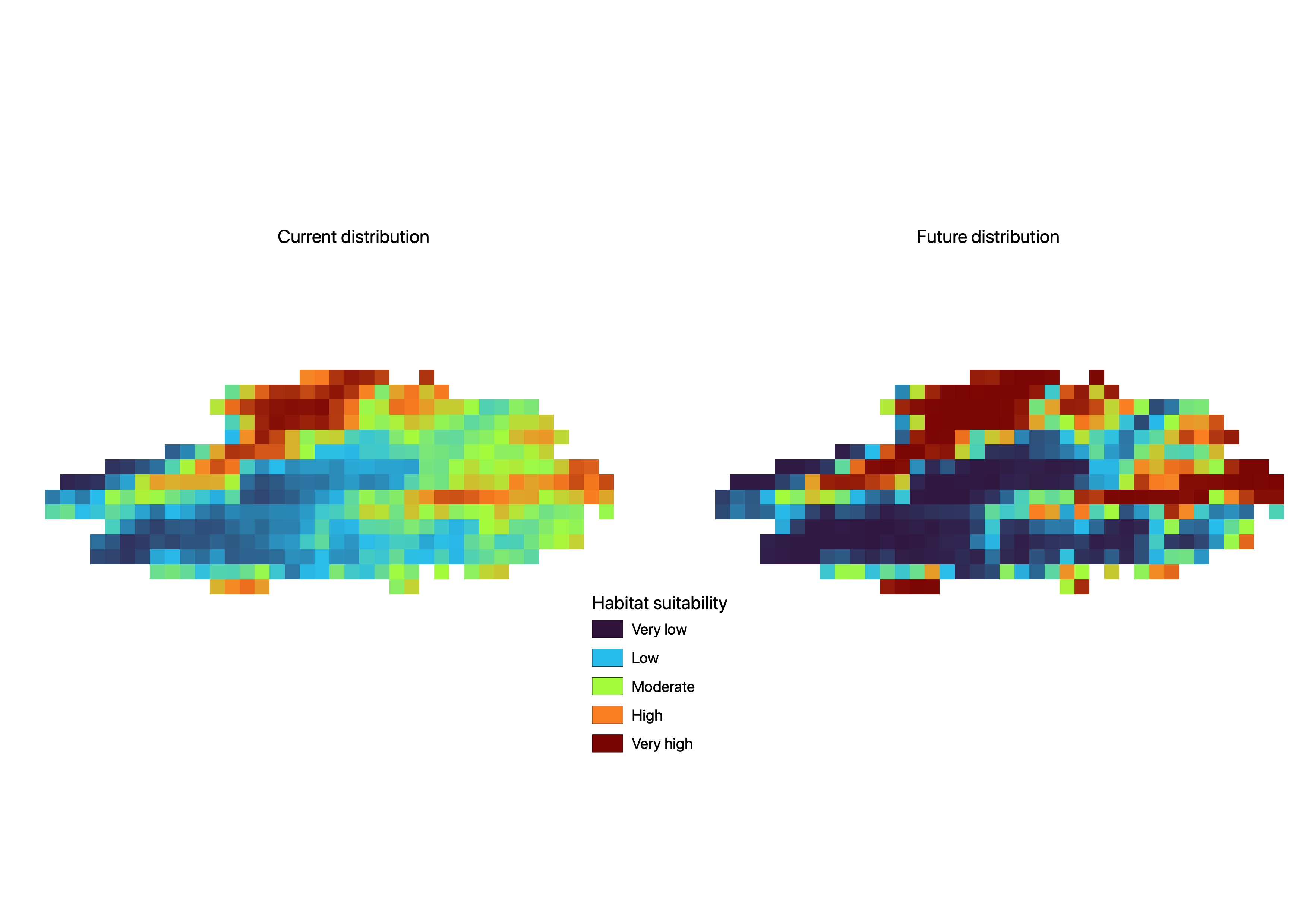 Combined predicted distribution for a high emissions scenario, 2061-2080