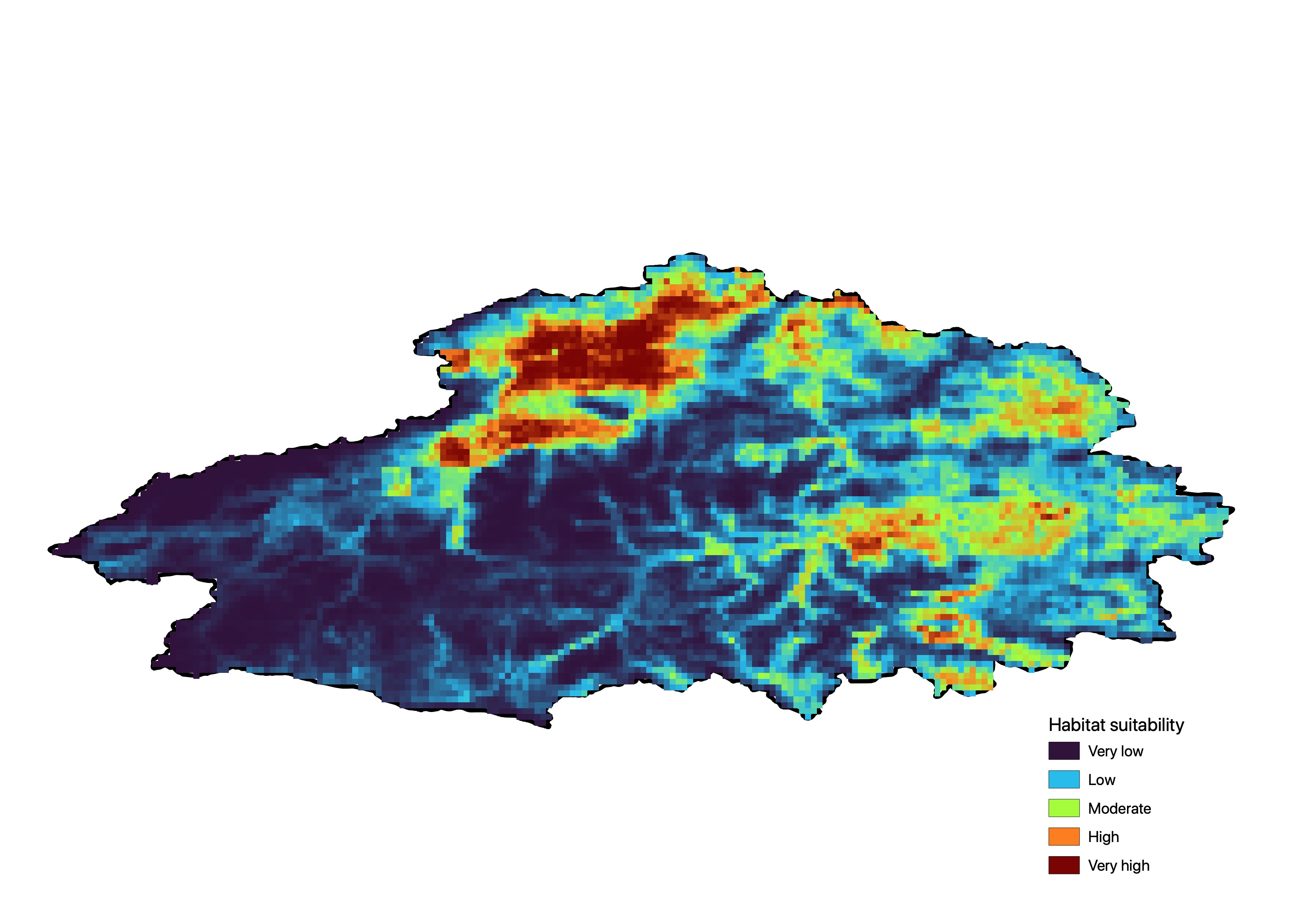 Predicted current distribution for twinflower, Linnaea borealis